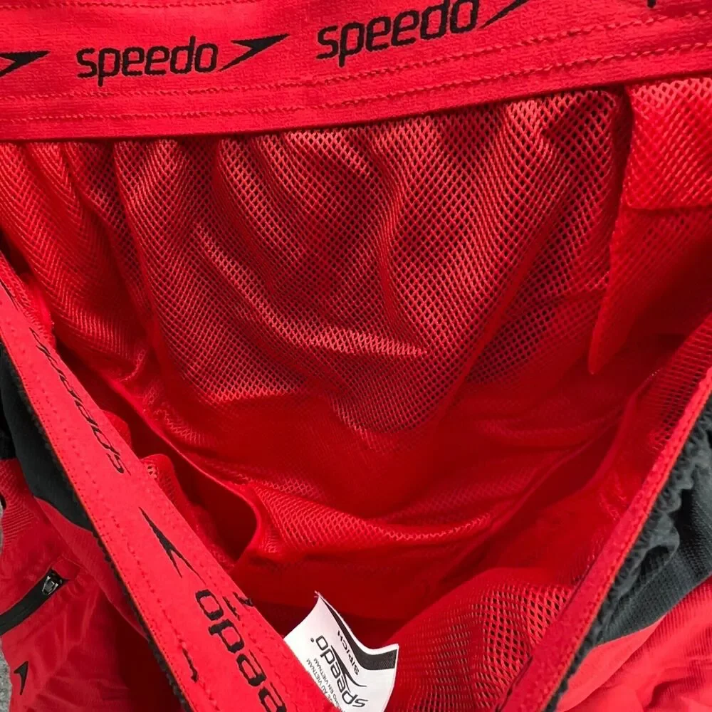 Speedo Swim Trunks Mens S Red‎ Aquagon Volley Board Shorts Beach Surf Travel NEW
